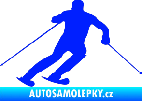 Samolepka Lyžař 021 pravá modrá dynamic