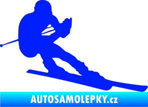 Samolepka Lyžař 022 pravá modrá dynamic