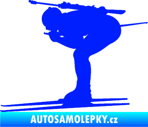 Samolepka Lyžař 028 levá - biatlon modrá dynamic