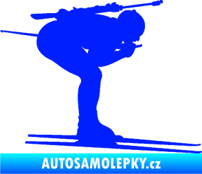 Samolepka Lyžař 028 pravá - biatlon modrá dynamic