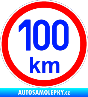 Samolepka Maximální rychlost 100km - nejvyšší konstrukční rychlost modrá dynamic