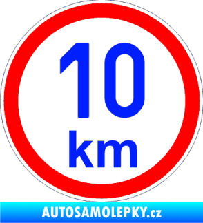 Samolepka Maximální rychlost 10km - nejvyšší konstrukční rychlost modrá dynamic