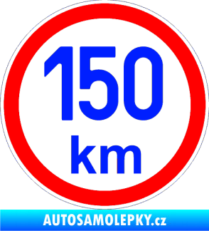 Samolepka Maximální rychlost 150km - nejvyšší konstrukční rychlost modrá dynamic