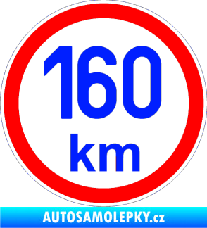 Samolepka Maximální rychlost 160km - nejvyšší konstrukční rychlost modrá dynamic