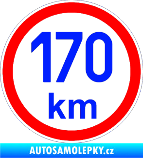 Samolepka Maximální rychlost 170km - nejvyšší konstrukční rychlost modrá dynamic