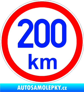 Samolepka Maximální rychlost 200km - nejvyšší konstrukční rychlost modrá dynamic