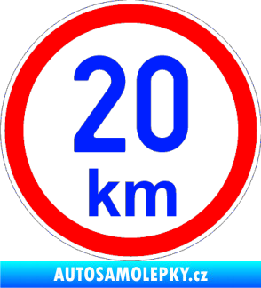 Samolepka Maximální rychlost 20km - nejvyšší konstrukční rychlost modrá dynamic