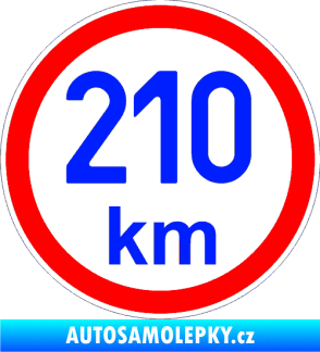 Samolepka Maximální rychlost 210km - nejvyšší konstrukční rychlost modrá dynamic