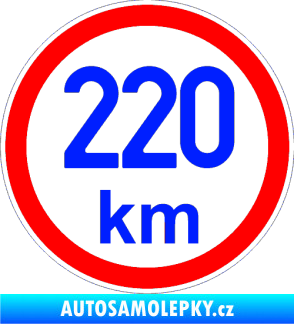 Samolepka Maximální rychlost 220km - nejvyšší konstrukční rychlost modrá dynamic