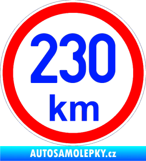Samolepka Maximální rychlost 230km - nejvyšší konstrukční rychlost modrá dynamic