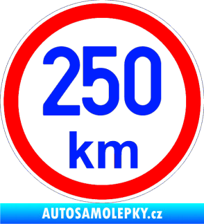 Samolepka Maximální rychlost 250km - nejvyšší konstrukční rychlost modrá dynamic