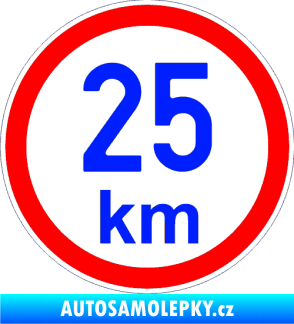 Samolepka Maximální rychlost 25km - nejvyšší konstrukční rychlost modrá dynamic