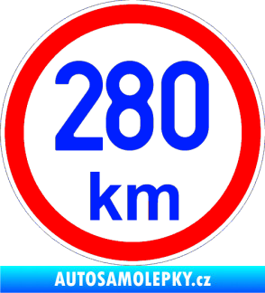 Samolepka Maximální rychlost 280km - nejvyšší konstrukční rychlost modrá dynamic