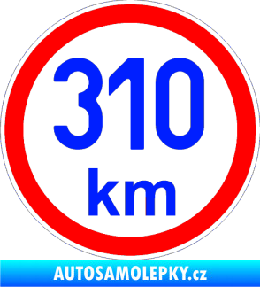 Samolepka Maximální rychlost 310km - nejvyšší konstrukční rychlost modrá dynamic