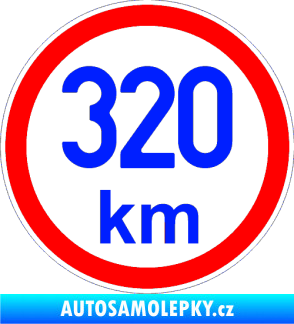 Samolepka Maximální rychlost 320km - nejvyšší konstrukční rychlost modrá dynamic