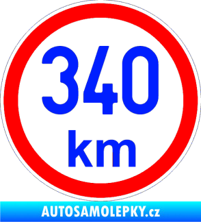 Samolepka Maximální rychlost 340km - nejvyšší konstrukční rychlost modrá dynamic