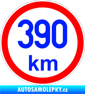 Samolepka Maximální rychlost 390km - nejvyšší konstrukční rychlost modrá dynamic