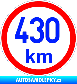 Samolepka Maximální rychlost 430km - nejvyšší konstrukční rychlost modrá dynamic