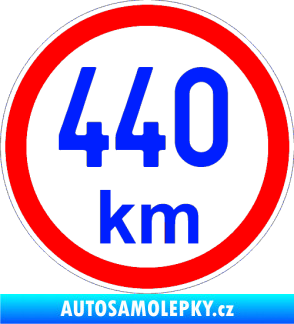 Samolepka Maximální rychlost 440km - nejvyšší konstrukční rychlost modrá dynamic