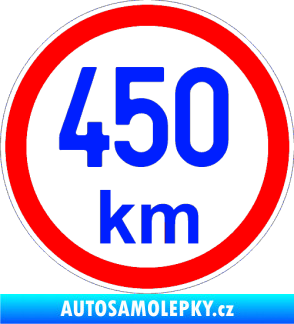 Samolepka Maximální rychlost 450km - nejvyšší konstrukční rychlost modrá dynamic