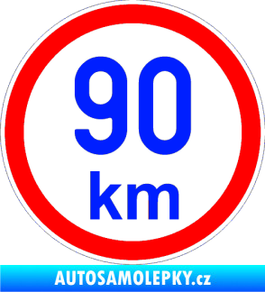 Samolepka Maximální rychlost 90km - nejvyšší konstrukční rychlost modrá dynamic