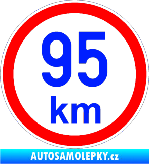 Samolepka Maximální rychlost 95km - nejvyšší konstrukční rychlost modrá dynamic