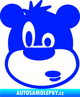 Samolepka Medvěd 003 levá kreslená hlava modrá dynamic