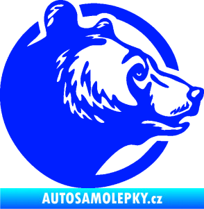 Samolepka Medvěd 012 pravá hlava modrá dynamic