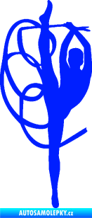 Samolepka Moderní gymnastika 002 levá gymnastka se stuhou modrá dynamic