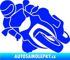 Samolepka Motorka 001 levá silniční motorky modrá dynamic
