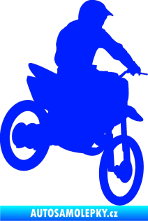 Samolepka Motorka 014 pravá motokros modrá dynamic