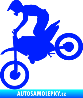 Samolepka Motorka 015 levá motokros modrá dynamic