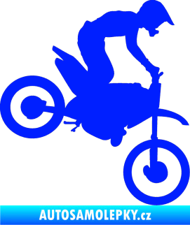 Samolepka Motorka 015 pravá motokros modrá dynamic