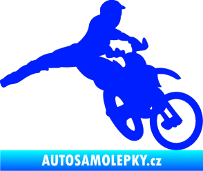 Samolepka Motorka 030 pravá motokros modrá dynamic