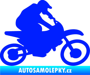 Samolepka Motorka 031 pravá motokros modrá dynamic