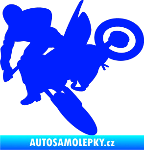 Samolepka Motorka 033 levá motokros modrá dynamic