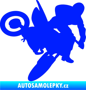 Samolepka Motorka 033 pravá motokros modrá dynamic