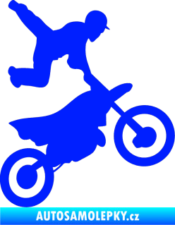 Samolepka Motorka 036 pravá motokros freestyle modrá dynamic