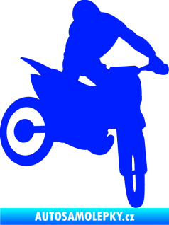 Samolepka Motorka 037 pravá motokros modrá dynamic