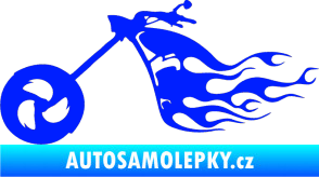 Samolepka Motorka 042 levá plameny modrá dynamic