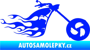 Samolepka Motorka 042 pravá plameny modrá dynamic