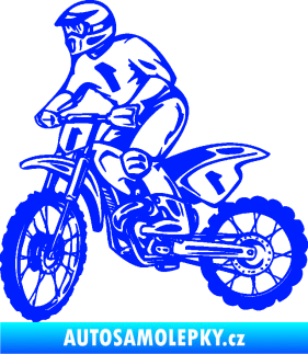 Samolepka Motorka 043 levá motokros modrá dynamic