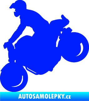 Samolepka Motorka 044 levá motokros modrá dynamic