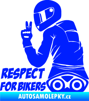 Samolepka Motorkář 003 levá respect for bikers nápis modrá dynamic