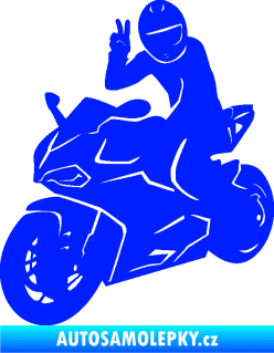 Samolepka Motorkář 006 levá modrá dynamic