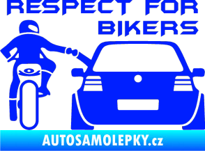 Samolepka Motorkář 008 respect for bikers nápis modrá dynamic