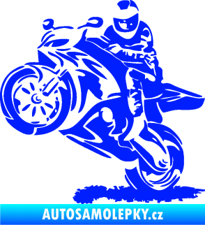 Samolepka Motorkář 010 levá modrá dynamic