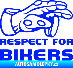 Samolepka Motorkář 014 pravá respect for bikers modrá dynamic