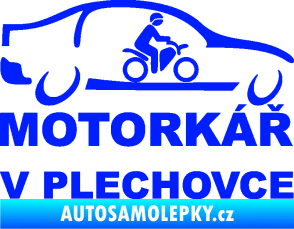 Samolepka Motorkář v plechovce modrá dynamic