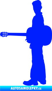 Samolepka Music 003 levá hráč na kytaru modrá dynamic